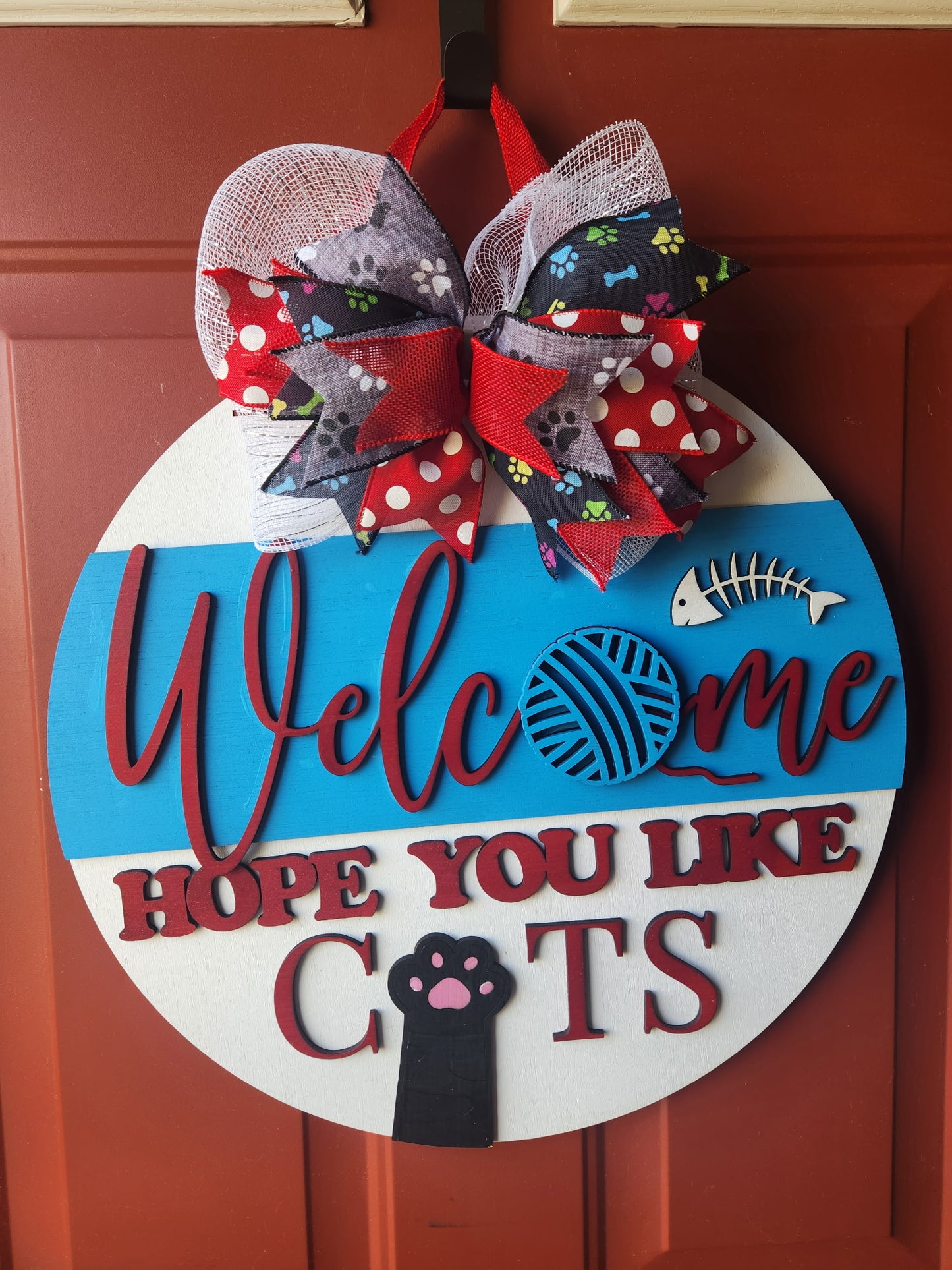 Welcome – Hope You Like Cats" 18.5 - Black Cat