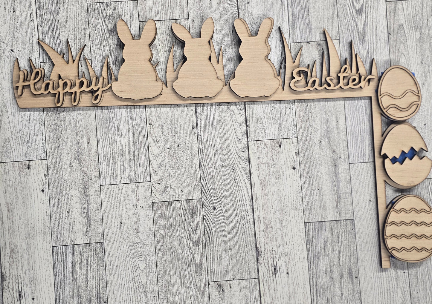 Happy Easter | Unfinished Wood Door Corner (DIY)