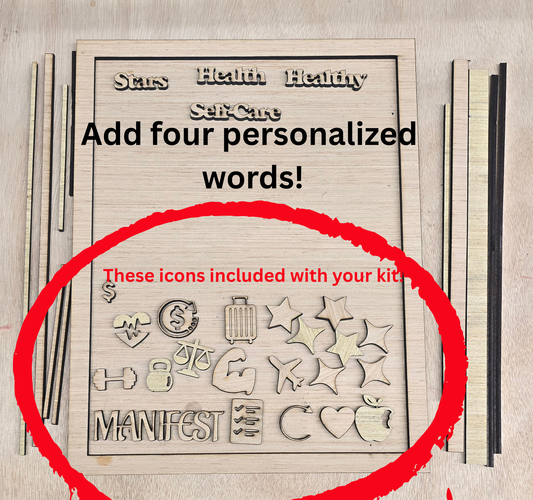 Wood Vision Board Kit – DIY Base (Personalized)