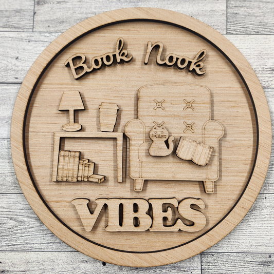 Book Nook Vibes | Unfinished Wood Desktop Round (DIY)
