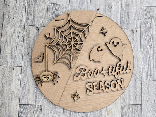 Boo-tiful Season | Unfinished Wood Desktop Round (DIY)