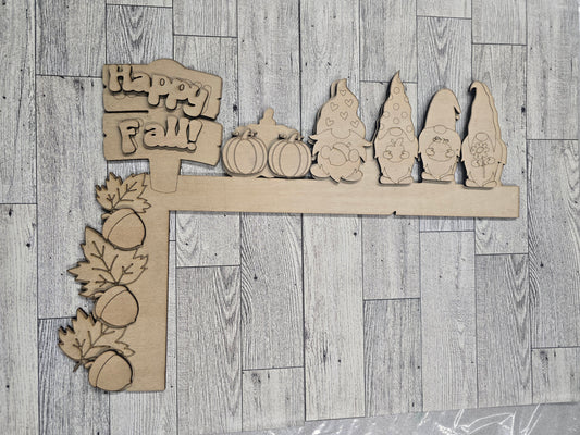 Happy Fall | Unfinished Wood Door Corner (DIY)