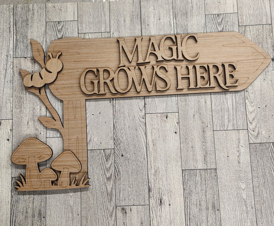 Magic Grows Here | Unfinished Wood Door Corner (DIY)