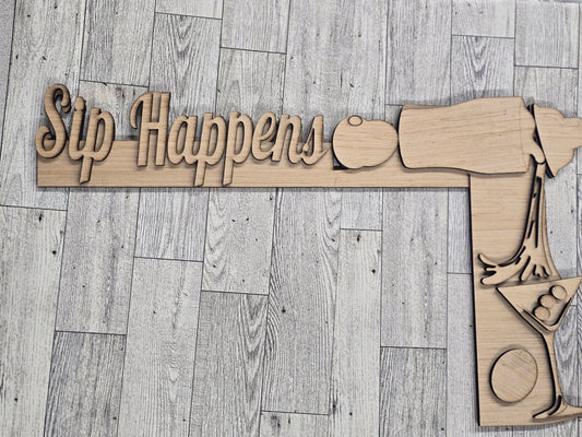 Sip Happens | Unfinished Wood Door Corner (DIY)