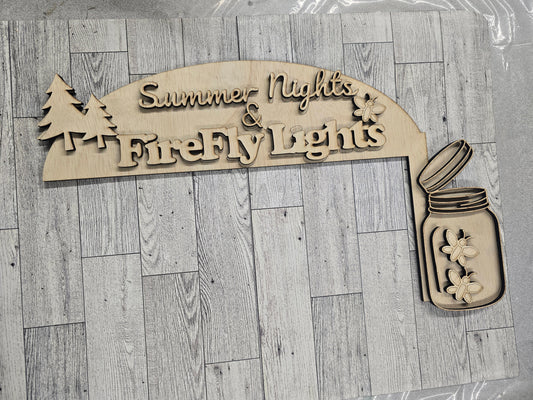 Summer Nights & Firefly Lights | Unfinished Wood Door Corner (DIY)