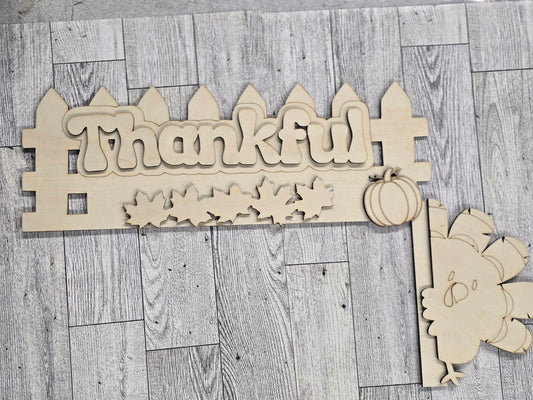 Thankful | Unfinished Wood Door Corner (DIY)